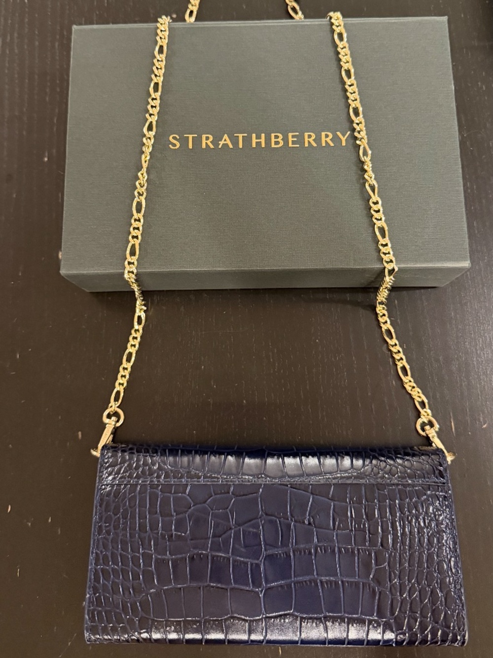 Multrees Chain Wallet - Embossed Croc Navy - Picture 5 of 9